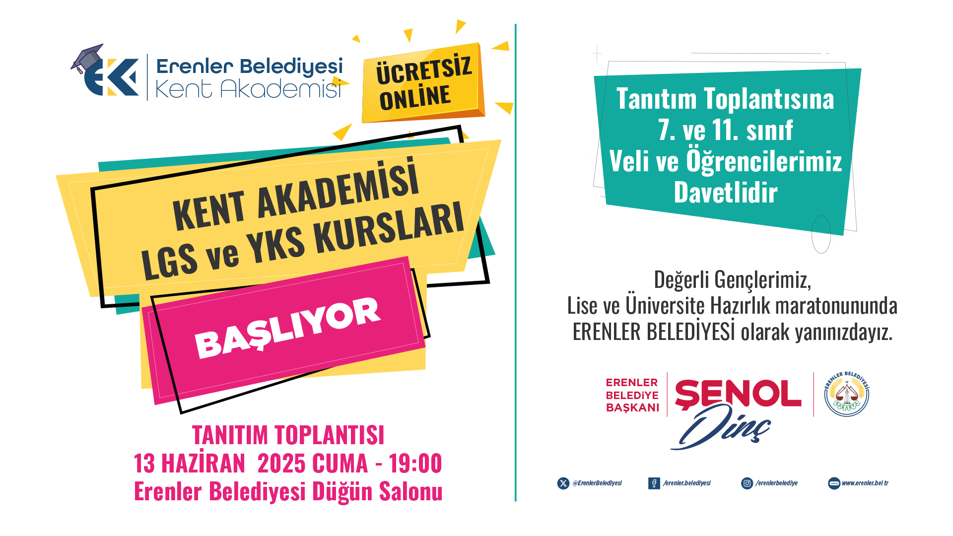BAŞKAN DİNÇ KENT AKADEMİSİNİ TANITACAK