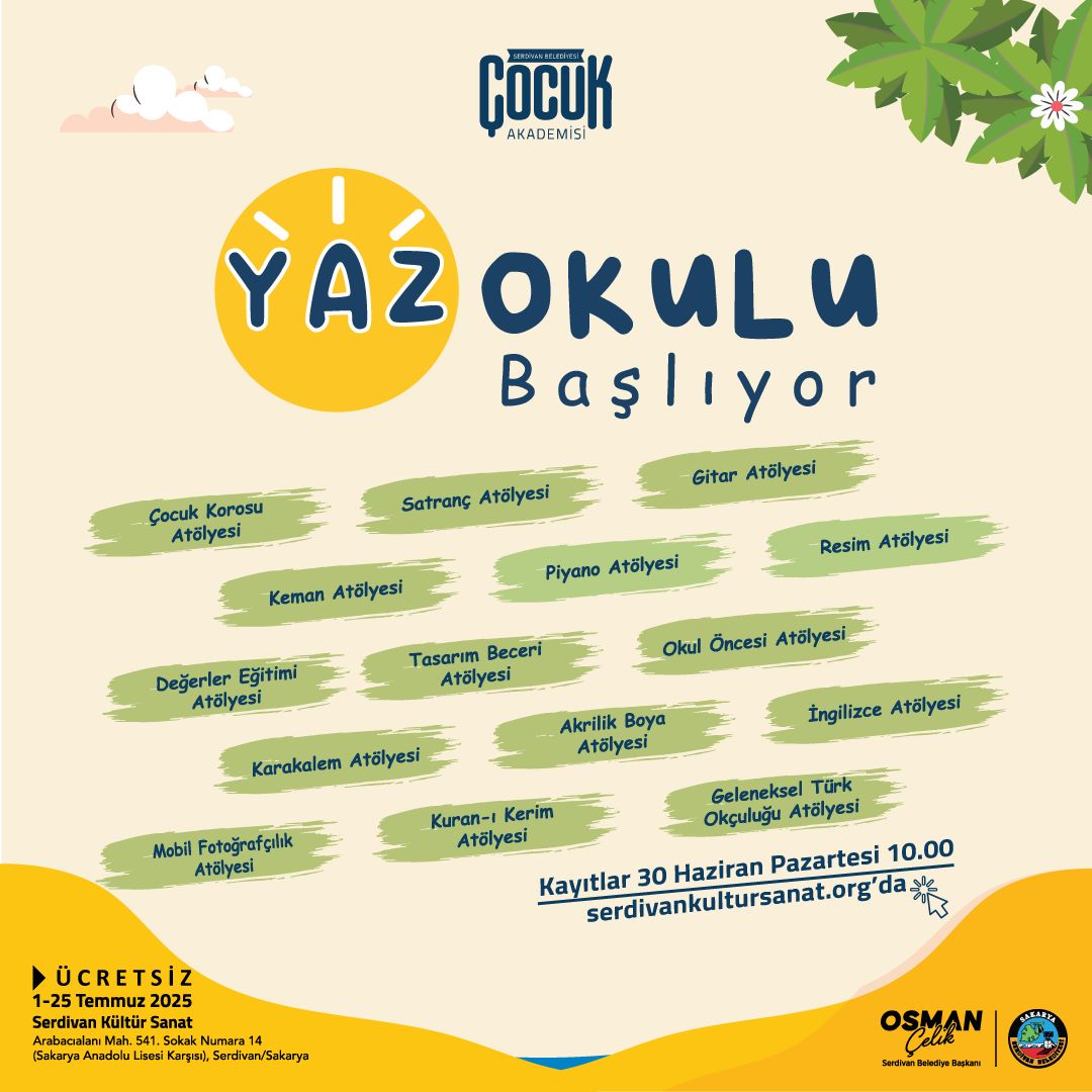 Serdivan'da Yaz Tatili Programları